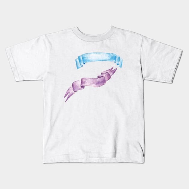 Watercolor ribbon Kids T-Shirt by lisenok